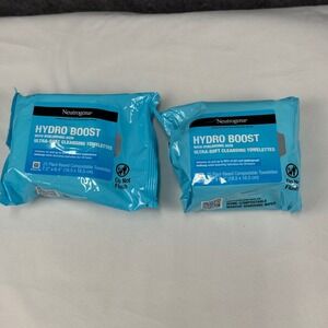 Neutrogena Hydro Boost Hyaluronic Acid Cleansing Wipes 25ct 2 Pack 50 Total